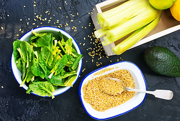 Image showing bulgur with spinach