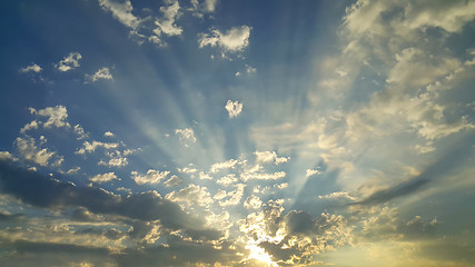 Image showing Sky with clouds and morning sunlight