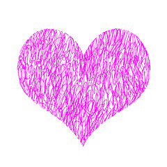 Image showing Abstract bright pink heart on white background