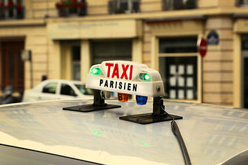 Image showing Sign of Parisian taxi 