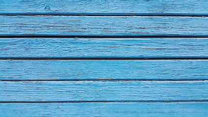 Image showing Texture of old wooden blue fence