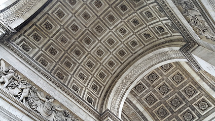 Image showing Closeup of the Arc de Triomphe in Paris, France