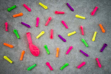 Image showing Colorful balloons on concrete background