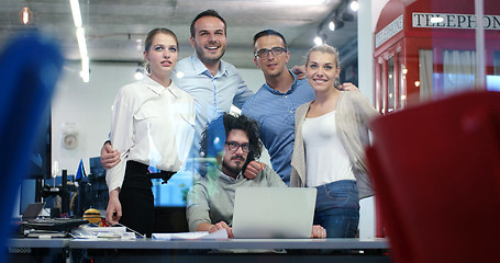 Image showing Startup Business Team At A Meeting at modern office building