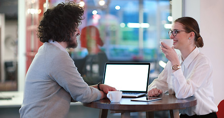 Image showing Startup Business Team At A Meeting at modern office building