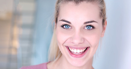 Image showing portrait of a beautiful young blond woman