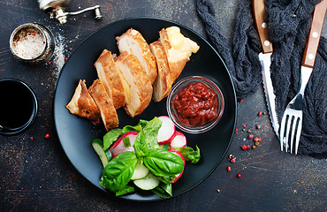 Image showing meat with salad