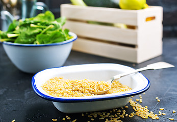 Image showing bulgur with spinach