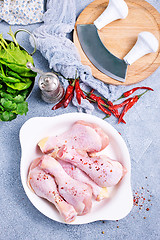 Image showing chicken legs with spinach