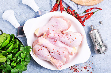 Image showing chicken legs with spinach