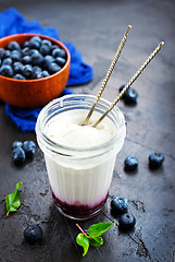 Image showing yogurt with blueberry