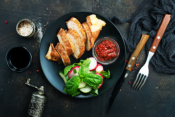 Image showing meat with salad