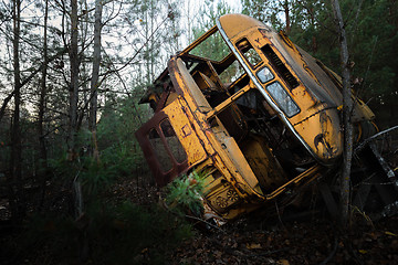 Image showing Abandoned truck left outside at Chernobyl Fire station