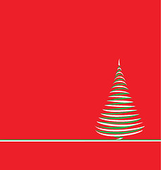 Image showing Christmas tree on red