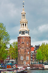 Image showing Clock Tower in Amsterdam