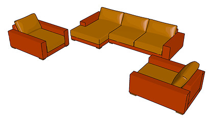 Image showing A piece of furniture for sitting with comfort vector or color il