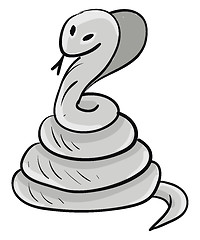 Image showing Grey cobra snake vector or color illustration