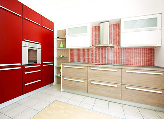 Image showing Red kitchen