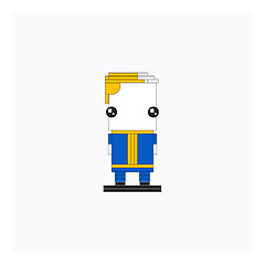 Image showing Cartoon legoman/Lego minifigure vector or color illustration