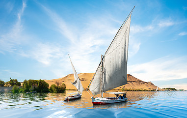 Image showing Nile and boats