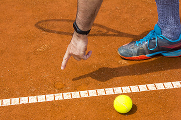 Image showing Tennis player shows the track on the tennis court