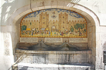 Image showing Old vintage small fountain in barcelona