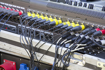 Image showing Many cables included in the audio mixer