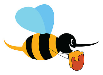 Image showing Cartoon honey bee vector illustration on white background