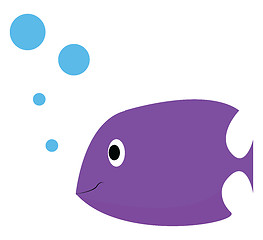 Image showing Fish with water bubbles vector or color illustration