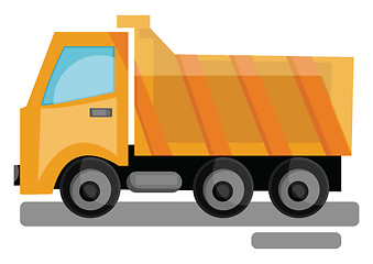Image showing Cartoon yellow transporting truck vector illustration on white b