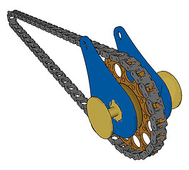 Image showing Transmission chain picture vector or color illustration