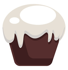 Image showing Dark brown coockie with white topping vector illustration on whi