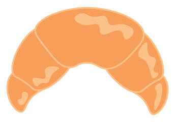 Image showing A crescent shaped bread vector or color illustration