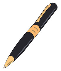 Image showing Black & gold ball pen vector or color illustration