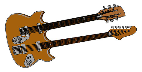 Image showing Double neck guitar vector or color illustration