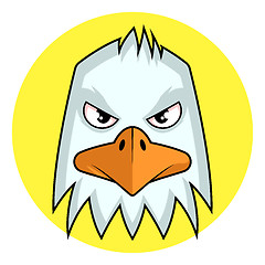 Image showing Angry cartoon white bird vector illustration on white background