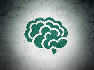 Image showing Health concept: Brain on Digital Data Paper background