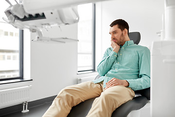 Image showing patient suffering from toothache at dental clinic