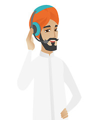 Image showing Hindu customer service operator in headset.