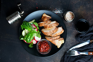 Image showing meat with salad