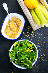 Image showing bulgur with spinach