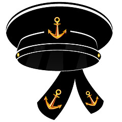 Image showing Vector illustration of the service cap of the sailor of the navy