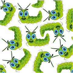 Image showing Vector illustration of the decorative pattern of the maggot of the caterpillar