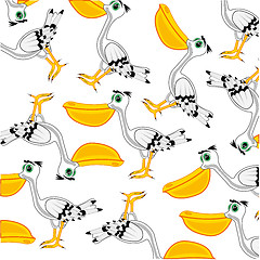 Image showing Vector illustration of the bird pelican decorative pattern