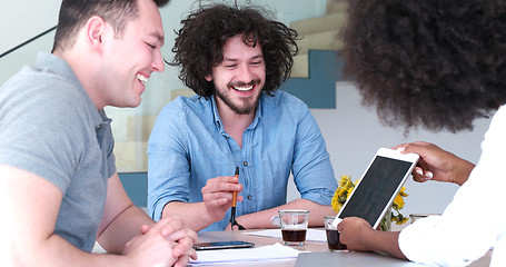 Image showing Multiethnic startup business team on meeting