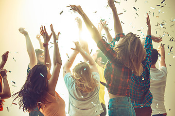 Image showing Nightlife and disco concept. Young people are dancing in club.