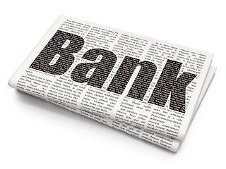 Image showing Money concept: Bank on Newspaper background