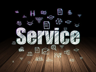 Image showing Business concept: Service in grunge dark room