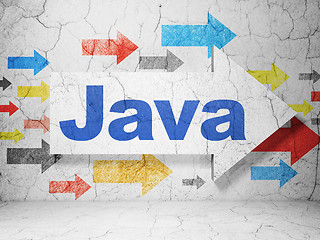 Image showing Programming concept: arrow with Java on grunge wall background