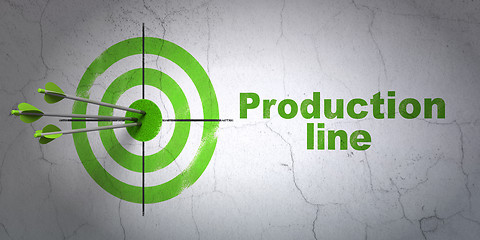 Image showing Industry concept: target and Production Line on wall background